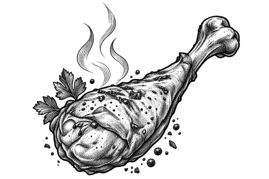 Decorative Chicken Leg Sketch